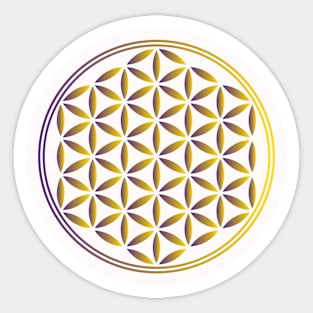 Flower Of Life Gold Sticker